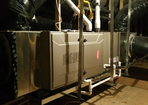 Heating equipment installation in progress